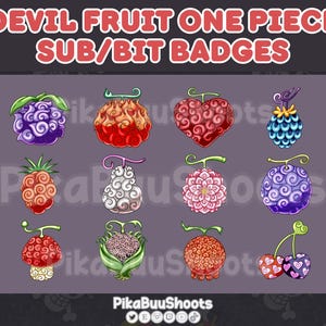 Devil Fruit Badges: Anime Twitch Sub & Bit Badges (P2U)