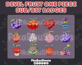 Devil Fruit Badges: Anime Twitch Sub & Bit Badges (P2U)