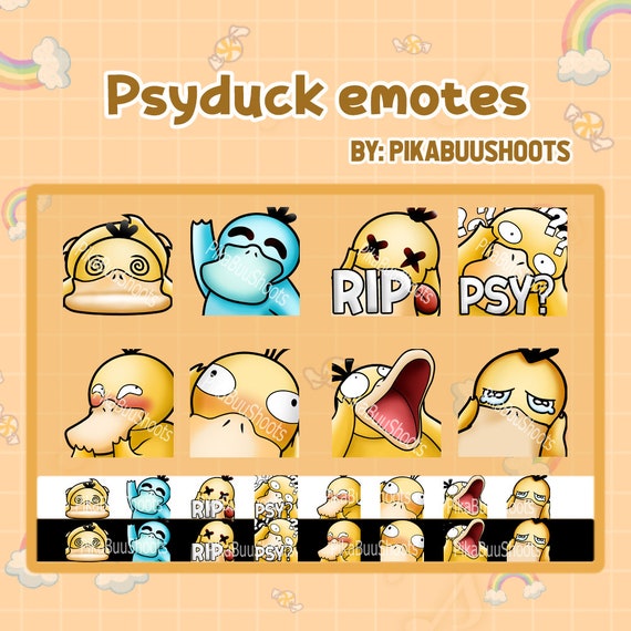 Poki Emotes | PsyduckEvolution | Duck Emotes | Dab Emote | What Emote |  Twitch Emotes | Discord Emotes |  Emotes