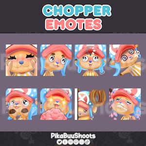 Chopper Cute Emotes | Pirates Crew Bundle | One P Sub Badge for Twitch and Stream Sub & Bit Badges | Anime Bit Badges |Twitch Graphics | P2U