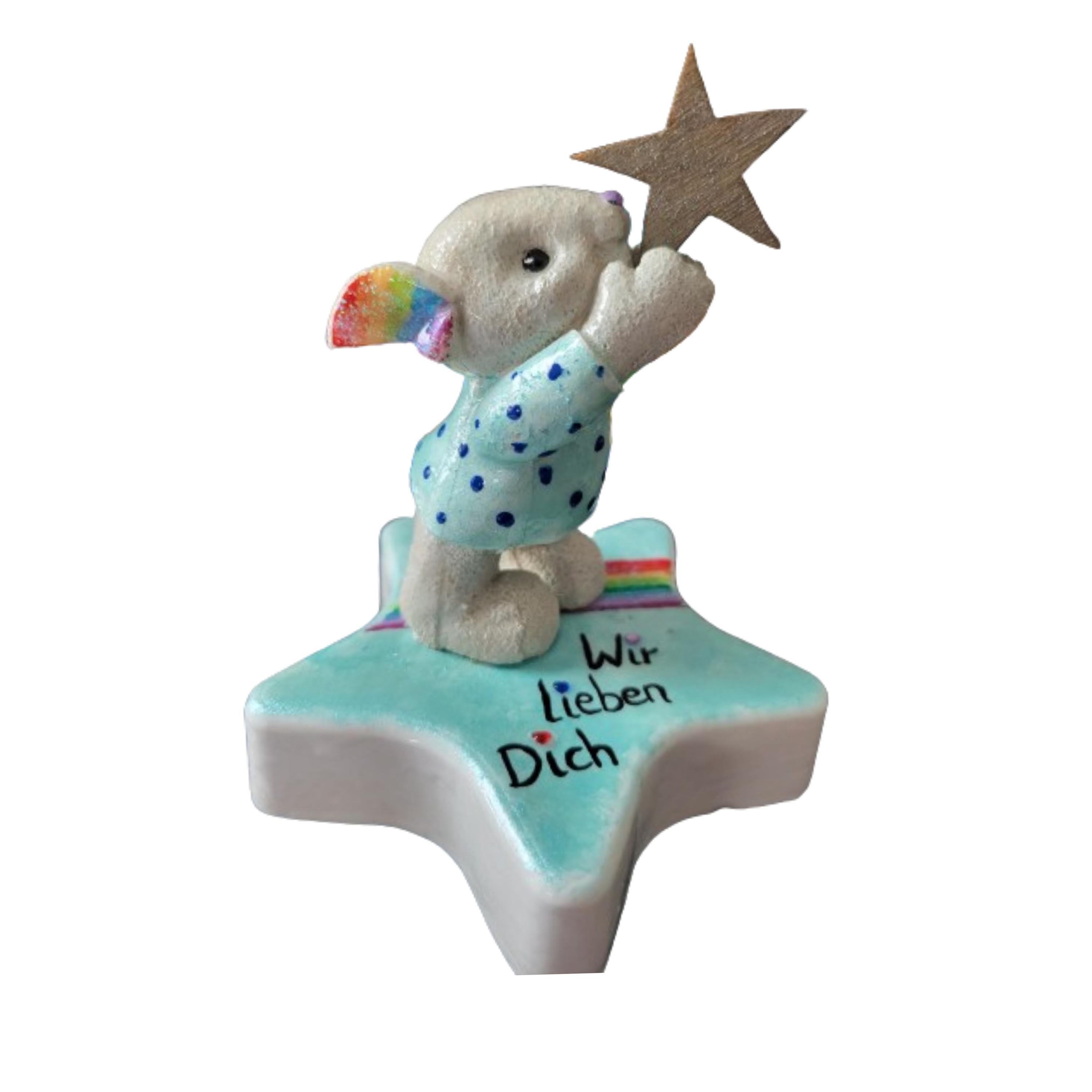 Star mouse/mourning figure/rainbow/mourning stone, gravestone/memorial stone/grave decoration/funeral/memory/cemetery stone/unforgettable/child