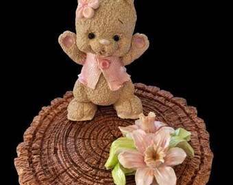 Happy bunny with a flower in its hair – spring magic for Easter