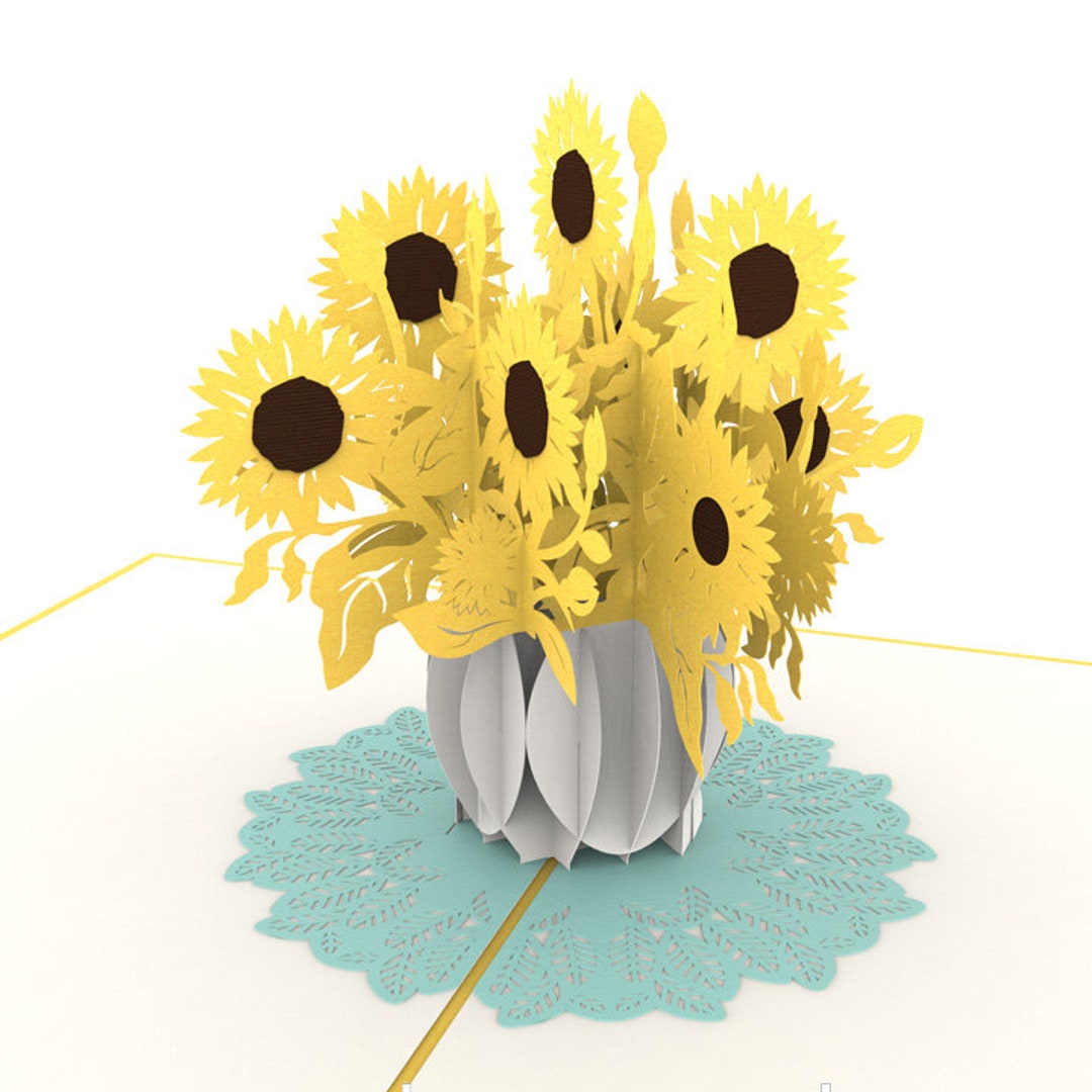 Sunflower 3D Pop up Card - Etsy