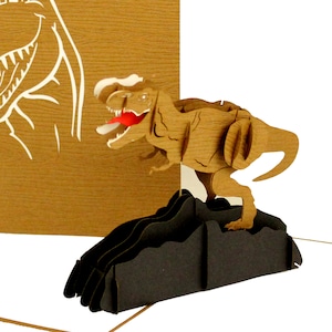 3D-pop-upkaart T-Rex dinosaurus