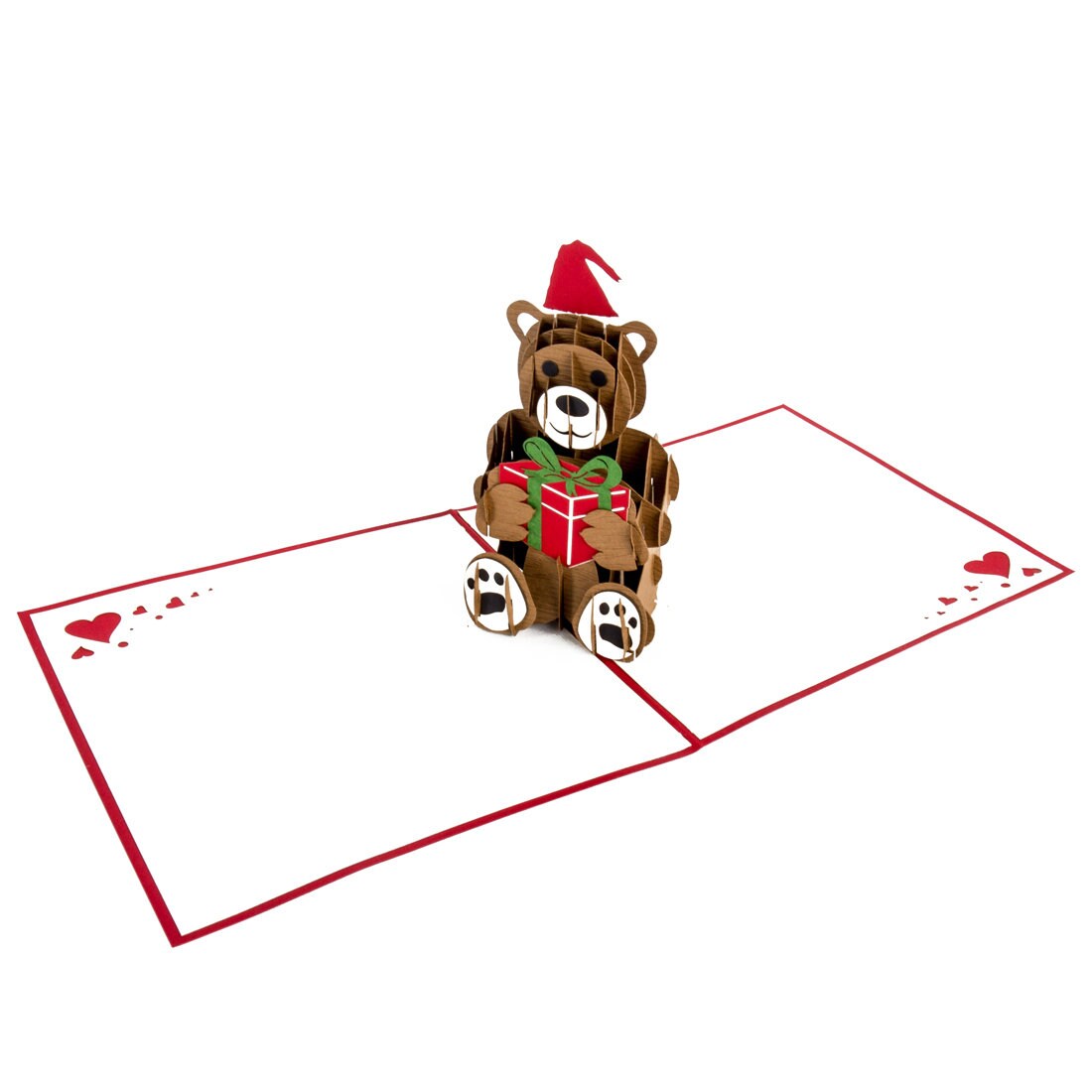 Christmas Teddy Bear 3D Pop up Card - Etsy