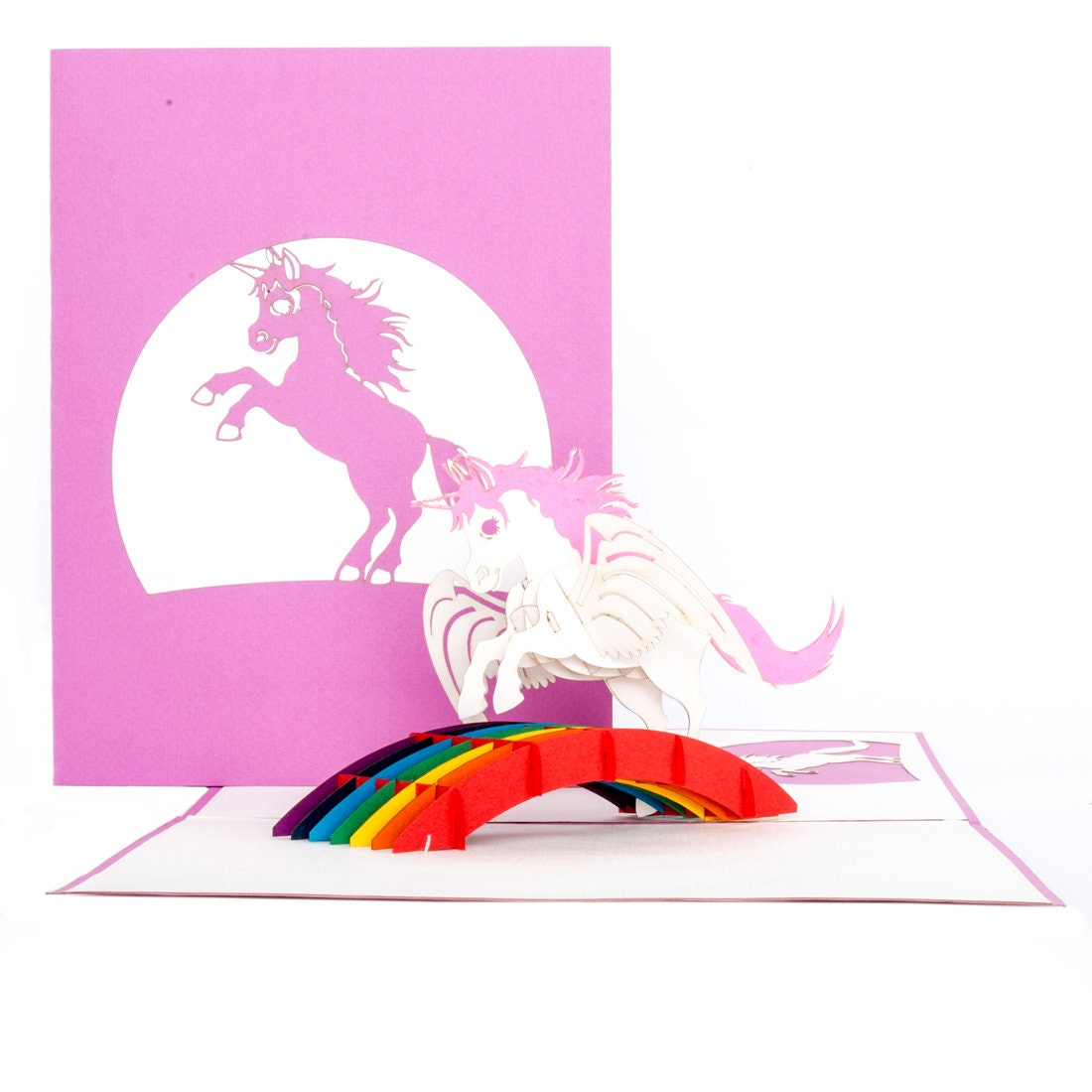 Rainbow Unicorn 3D Pop up Card - Etsy