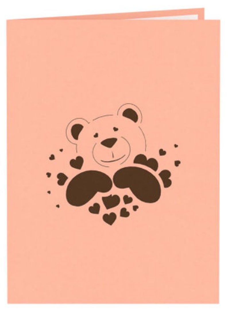 Teddy Bear Love 3D Pop up Card - Etsy