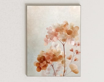 Neutral Floral Wall Art Printable, Soft Watercolor Flowers, Beige Botanical Art, Minimalist Nature Decor, Instant Download