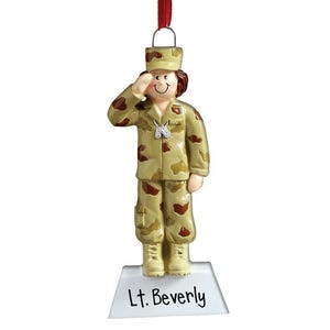 Saluting Military Woman - Personalized Christmas Ornaments - Veteran - Active Duty - Gifts for Servicewomen