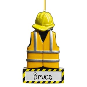 Construction Worker Uniform - Personalized Christmas Ornaments - Handyman - Flagger - Safety - Road Construction - Electrician - Carpenter