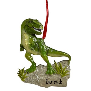 Green T-Rex - Personalized Christmas Ornament - Jurassic - Dinosaur