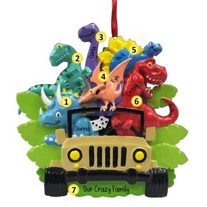 Dinosaur Christmas Ornament - 6 - Personalized Jurassic Family - Prehistoric Families - Paleontology Collectibles - Tyrannosaurus - Beasts