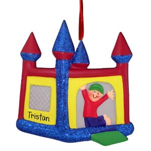 Springkussen - mannetje - gepersonaliseerde kerstornament - springkussen - gratis personalisatie