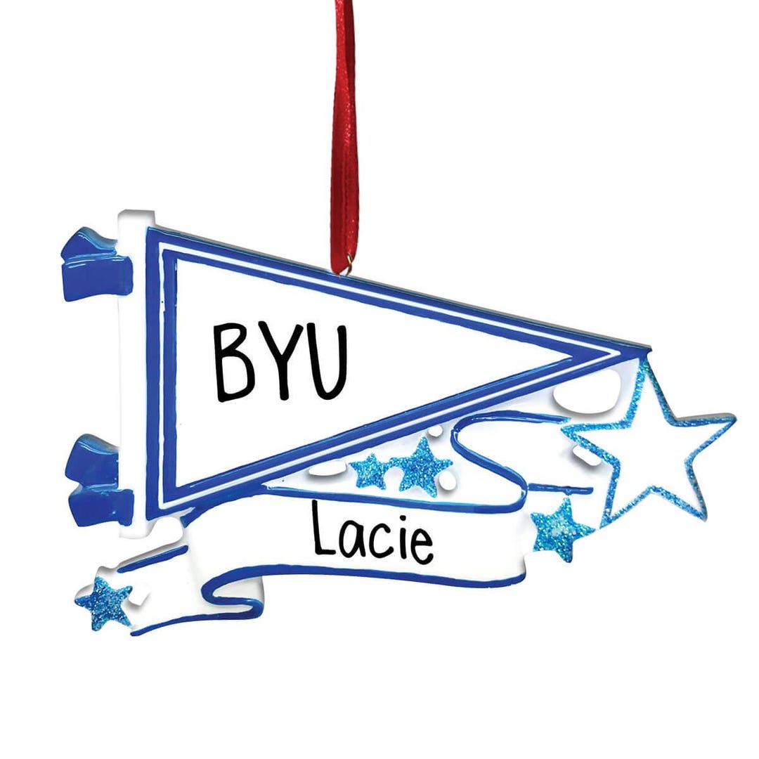 Personalized Pennant With Ribbon - Blue Christmas Ornament - Favorite ...