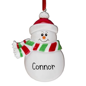 Snowman Character with Scarf - Personalized Ornaments - Snowmen