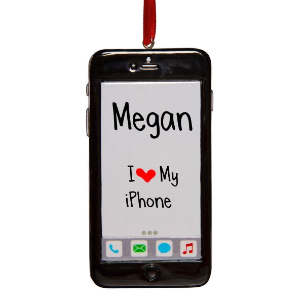 Black iPhone - Personalized Christmas Ornaments - Cell Phones smart phones