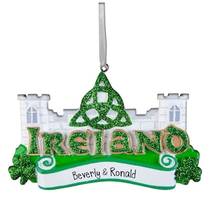 Ireland - Personalized Christmas Ornaments - Travel - Europe - Leprechaun - Pubs - Beer - Irish - Green