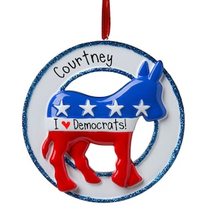 Democratic Donkey - Christmas Ornaments -  politics - Free Shipping Eligible - Democrat ornament - blue states - political gifts