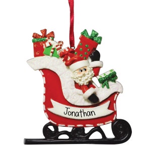 Gepersonaliseerde kerstmanslee met cadeautjes Kerstversiering - kerstavond - rendier - dak - cadeaus - veel speelgoed