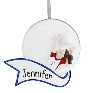 Basketball Mädchen mit Banner - Braun - Personalisierte Weihnachtsverzierung - Volleybal