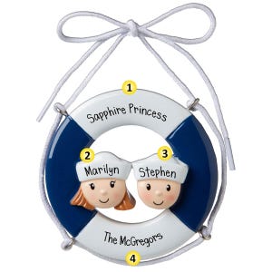 Personalized Boating or Cruise Couple with Buoy - Life Preserver - Cruising - New Boat - Lake - Free Personalization