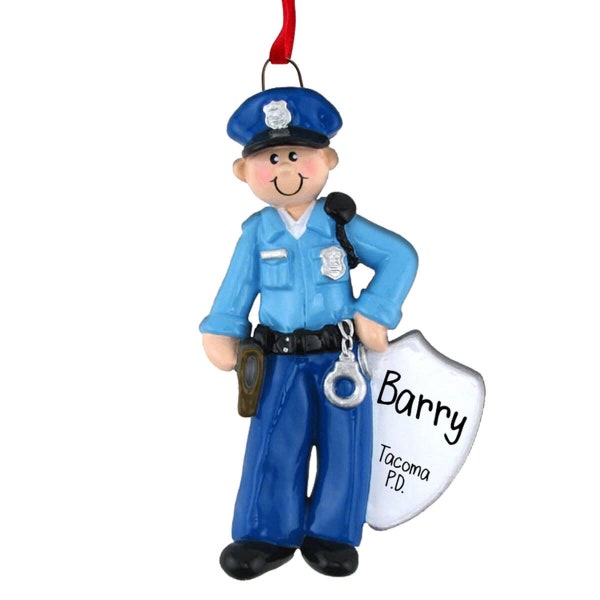 Policeman with Badge - Personalized Ornaments - Police  - Free Shipping Eligible