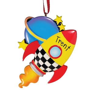 Rocket - Personalized Ornaments - Playtime - Outer Space - Astronaut - Little Kid - Galaxy - Planets - Christmas Ornament