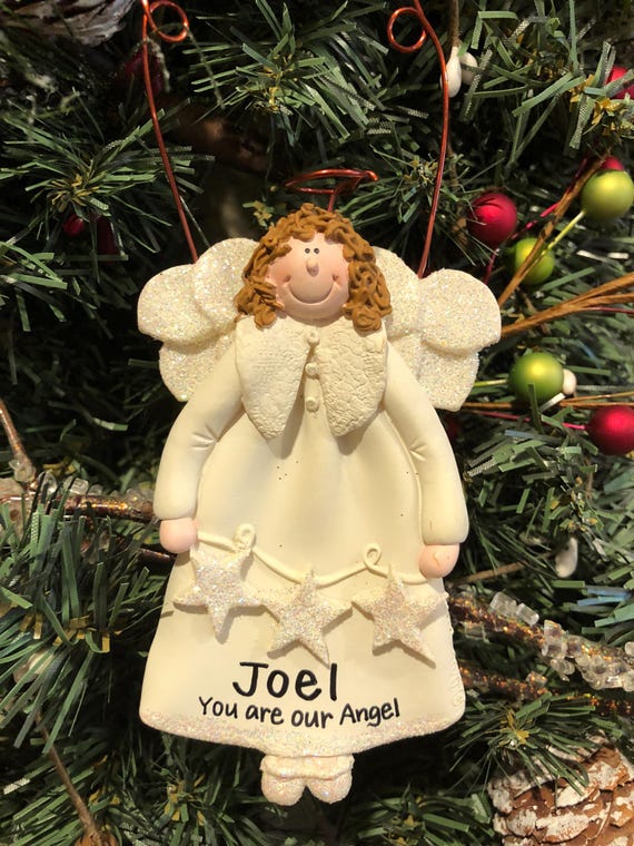 星を持つ天使 - パーソナライズされたクリスマスオーナメント - 天使の