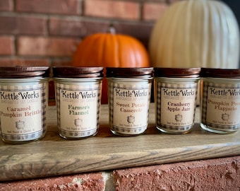 FALL SOY CANDLES | Seasonal Candles | Jar Candle | 14 oz | 6 oz | Hand Poured | Dye Free | Cotton Wick | Cozy | Fall Collection