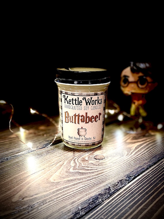 BUTTABEER | Soy Candle | 14 oz | 6 oz | Potter | Magical World | Home Decor | Handmade Candle | Butter | Beer | Butterscotch | Cotton Wick