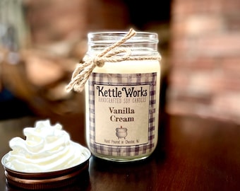 Vanilla Cream Soy Candle | Buttery, Boozy Scent | Handmade Home Decor