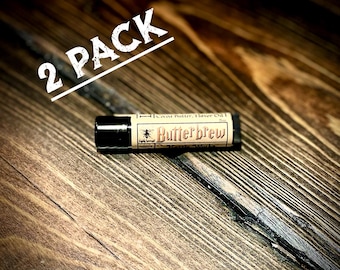 BUTTERBREW BALM (2 Pack) | Lip Balm Stick | Lightly Sweetened | Potter | Butterscotch | Cocoa Butter | Butter | Beer