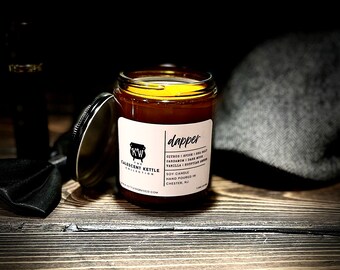 DAPPER | Soy Candle | 7.5 oz | Mens Candle | Mandle | Home Decor | Handmade Candle | Fathers Day | Dad Gift