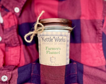 Farmer's Flannel Soy Candle | Fall Autumn Scent, Handmade