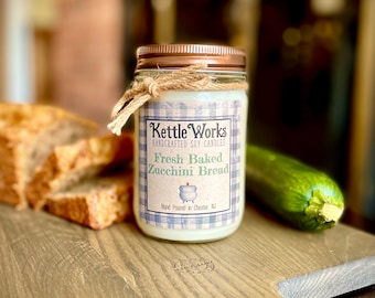 FRESH BAKED ZUCCHINI Bread | Soy Candle | 14 oz | 6 oz | Bakery Candle | Birthday Cake | Home Decor | Handmade Candle