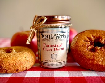 FARMSTAND CIDER DONUT | Soy Candle | 14 oz | 6 oz | Fall Candle | Donut Candle | Fall Decor | Autumn Decor | Handmade Candle | Hand Poured