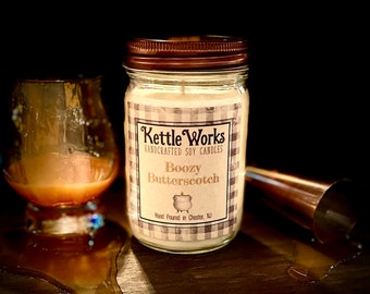 BOOZY BUTTERSCOTCH | Soy Candle | 14 oz | 6 oz | Candy Candle | Butterscotch Candle | Home Decor | Handmade Candle