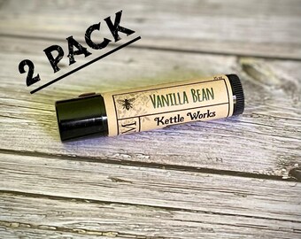 VANILLA BEAN (2 Pack) | Lip Balm |  Lightly Sweetened | Beeswax Balm | Sweet Vanilla | Cocoa Butter | Coconut Oil | Stocking Stuffer