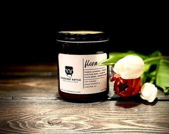 FLORA | Soy Candle | 7.5 oz | Floral Candle |  Lavender | Home Decor | Handmade Candle | Luxury Candle