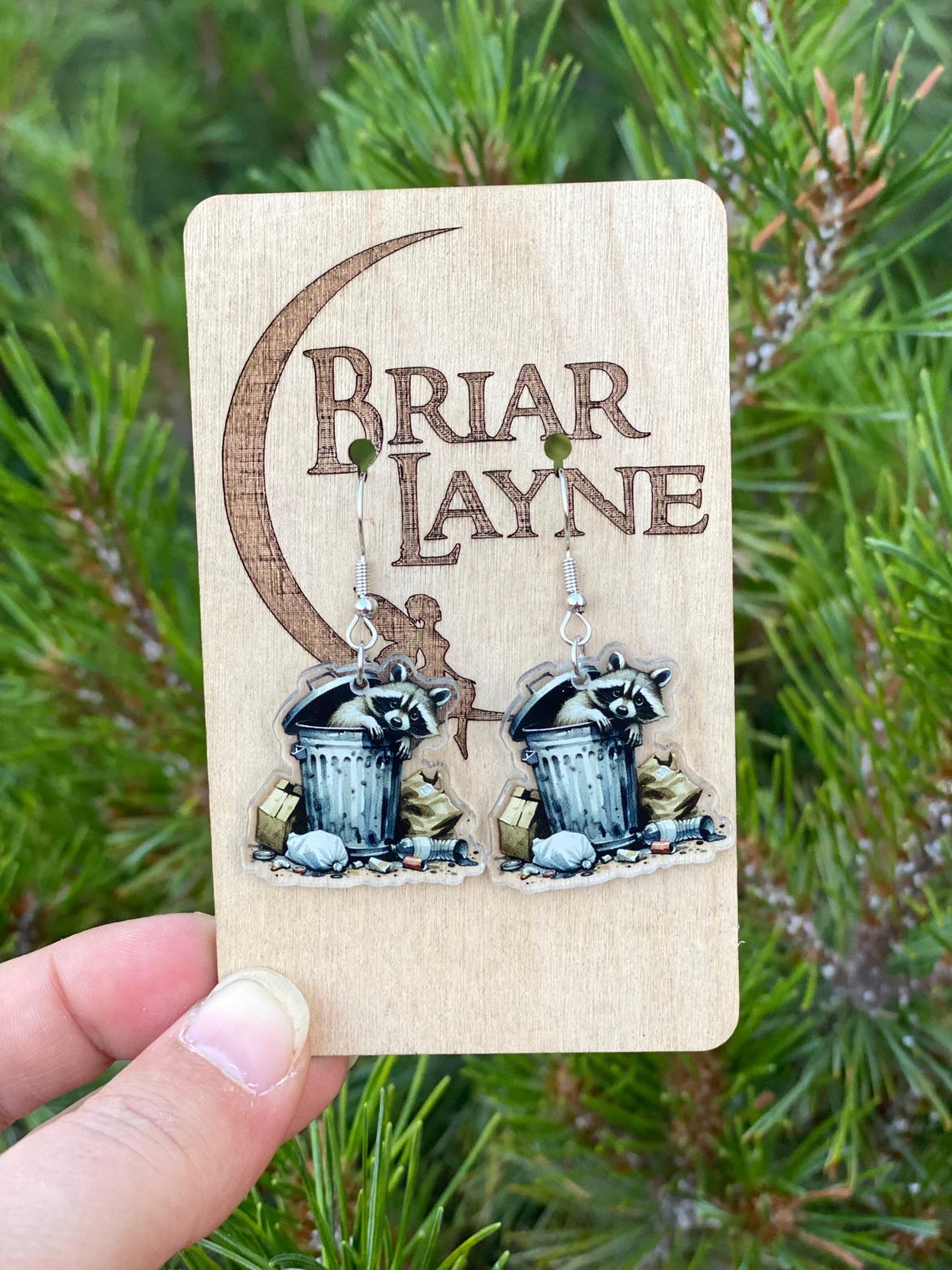 Raccoon Earrings | Raccoon in Garbage Can Earrings | Trash Panda ...