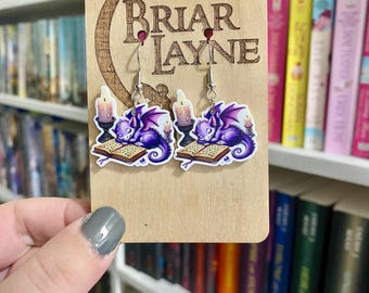 Dragon Earrings | Colorful Dragon Earrings | | Fantasy Earrings | Book Earrings | Reading Earrings | Reading Gifts | Baby Dragon Earrings