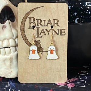 Halloween Ghost Earrings | Halloween Orange Pumpkin Earrings | Halloween Earrings | Spooky Earrings | Halloween Gifts |