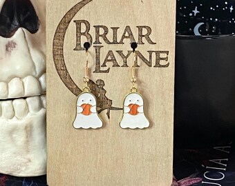 Halloween Ghost Earrings | Halloween Orange Pumpkin Earrings | Halloween Earrings | Spooky Earrings | Halloween Gifts |