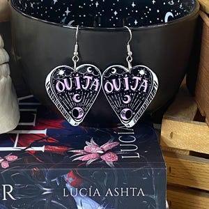 Pastel Goth Purple Ouija Earrings | Ouija Board Gifts | Witch Earrings | Halloween Ouija Gifts | Ghost Earrings