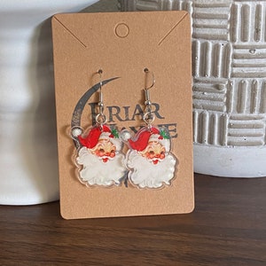 Vintage Santa Clause Earrings | Christmas Earrings | Holiday Earrings | Santa Earrings | Vintage Christmas Earrings