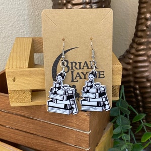 Black And White  Book Lovers Earrings | Reader Earrings | Book Earrings | Library Earrings | Book Snob Earrings | Love To Read Gifts