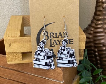 Black And White  Book Lovers Earrings | Reader Earrings | Book Earrings | Library Earrings | Book Snob Earrings | Love To Read Gifts