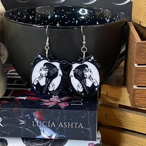 Halloween Earrings | Dark Earrings | Dark Witch & Crow Earrings | Salem Witch Earrings | Witch Gifts | Goth Earrings