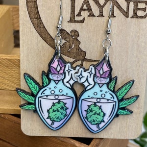 Pot Potion PopArt Earrings | Marijuana Earrings | Pop Art Pot Earrings | Marijuana Gifts | Mary Jane Earrings