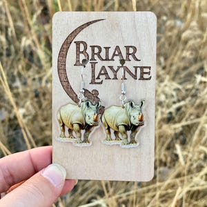 African Rhino Earrings |Rhino Earrings |Rhinoceros Earrings |African Safari Earrings |Western Black Rhino | Northern White Rhino |Rhino Gift